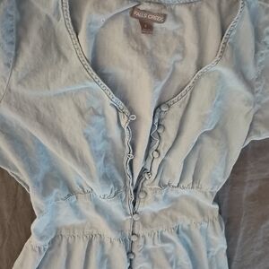Falls Creek Light Blue Button-Down Dress